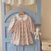 Vestido para Niñas con Estampado Estilo Francés Coreano, Cuello de Muñeca, Manga Larga Elegante, Novedad Otoño 2026