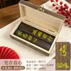 Caja de Regalo con Marcapáginas de Madera Maciza, Souvenir Cultural y Creativo Rojo, Regalo de Cumpleaños Político para Miembros del Partido, Souvenir de Construcción del Partido