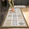 Tapetes de Chão de Terra de Diatomáceas Estilo Americano para Casa, Antiderrapantes e Resistentes à Sujeira, Conjunto de Duas Peças Longas, Tapetes de Cozinha Absorventes de Água e Óleo