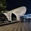Gazebo Escultura de Aço Inoxidável Feito Sob Medida Estrutura de Aço de Forma Especial Arte em Ferro Metálico Guarda-Sol Corredor Paisagístico Pavilhão de Parque ao Ar Livre
