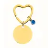 Llavero Redondo en Blanco con Material de Diamante, de Venta Caliente Transfronterizo Europeo y Americano, Llavero Metálico al Por Mayor, Regalo Festivo