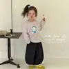 Lemon Tree Niñas Otoño Nuevo Estilo Niños Mori-kei Estampado de Dibujos Animados Suelto Camiseta de Algodón Superior Capa Base Ropa de Otoño Camiseta