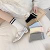 Calcetines Mary Jane para Mujer de Otoño e Invierno con Zapatos Pequeños de Cuero, Calcetines de Media Pantorrilla, Puño de Burbuja sin Costuras, Calcetines de Algodón Estampado de Verano, Calcetines Flojos
