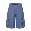 Shorts de Trabalho Retro Americano com Múltiplos Bolsos, Casual Solto de Verão para Homem, Estilo de Rua Vintage, Shorts Retos de Perna Larga