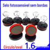Material de carimbo fotossensível atacado com furo de reabastecimento cabo de cristal carimbo redondo oval com almofada fotossensível sem borda de 4 mm