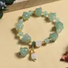 Pulseira de Jade Esmeralda Natural de Tianshan Feminina Masculina Jade de Seda Dourada de Xinjiang Jade Branco Jade Verde Esmeralda Pulseira de Contas