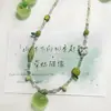 Paraíso de Manzana Verde ~ Collar de Perlas de Manzana Mori Versátil Cadena para Clavícula Linda Chica Fresca Dulce Elegante