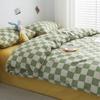 Juego de cuatro piezas de sábanas al por mayor funda de edredón de algodón lavado juego de tres piezas para cama funda de edredón de color sólido juego de 4 piezas de ropa de cama textiles para el hogar Nantong