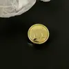 Botão de metal de borda com padrão de letra M simples moderno para jaqueta de terno casaco casaco roupas fivela decorativa masculina e feminina