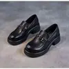 Zapatos de Cuero Pequeños de Suela Gruesa para Aumentar Altura para Mujer 2026 Otoño Nuevo Estilo Casual Versátil para Personas de Baja Estatura Mocasines sin Cordones Zapatos Individuales