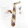 Patrón jk Chica Día Perezoso-libre Marrón Retro Marrón Raya de Corbata dk Uniforme de Soltero Masculino Corbata Estilo Preppy