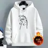 Nueva Sudadera con Forro de Polar para Hombre Otoño e Invierno Sudadera con Capucha Moderna Gruesa Holgada Chaqueta con Capucha para Estudiante para Hombre