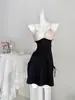 2026 Nuevo Encaje Sexy Seda de Hielo Ropa de Dormir Privada para Mujeres, Verano de Alta Gama Belleza Pura Deseo Espalda Descubierta Estilo Francés Delgado Camisón