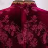 Cheongsam con forro polar de terciopelo dorado para otoño e invierno, traje Hanfu corto diario retro para madres de mediana edad modificado