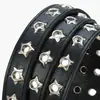 Nuevo cinturón de remaches huecos en forma de estrella, dulce y fresco estilo ins con hebilla de pin de cuero, accesorio versátil para jeans