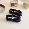 Zapatos de Princesa para Niñas Primavera y Otoño Nuevos Lazo Suela Suave Zapatos de Cuero Zapatos Mary Jane para Niños Zapatos de Vestir para Niñas Pequeñas Zapatos de una Sola Pieza