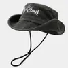 Sombrero Climber Lavado Viejo Retro Literario Japonés con Ala Grande para Mujer Tendencia Bordado Bosque Montaña Sombrero para el Sol Amazon