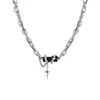 Cadena de collar con colgante de oso alfabético japonés y coreano para otoño/invierno, cadena hip-hop de estilo ins de moda para suéteres, accesorio decorativo para hombres y mujeres
