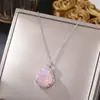 Corrente de clavícula em aço titânio estilo nacional retrô pingente de cadeado da paz de jade temperamento versátil acessórios de estilo chinês de alta qualidade