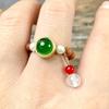 Anillo de Mujer de Palosanto Luz de Lujo Red de Subastas Anillo de Caoba Moda Personalidad Nicho Ajustable Voz Vibrante Suministro en Vivo