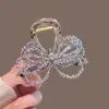 Pinza para el Cabello Elegante de Color Arcoíris Estilo Francés con Lazo de Perlas para la Parte Trasera de la Cabeza, Nueva Pinza Tiburón de Gama Alta, Moderna y Elegante