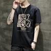 Camiseta de manga corta con estampado de letras al estilo de Hong Kong para hombre, nueva camiseta de verano para hombre, camiseta holgada de media manga, ropa juvenil