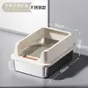 Bandeja para gatos de acero inoxidable semi-cerrada extragrande, inodoro para gatos con valla alta anti-salpicaduras, suministros para mascotas al por mayor