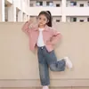 Directo del fabricante: 2026 nueva chaqueta de cuero estilo biker infantil versátil para primavera y otoño, elegante, para niñas MDD