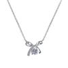 Colar de laço de prata esterlina S925 feminino diamante alto sentido rede celebridade elegante simples clavícula corrente fábrica atacado estilo coreano