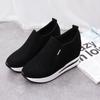 Sapatos Plataforma Femininos Novos Tênis de Bico Redondo Sapatos Sapatos Boca Rasa Sapatos Casuais Esportivos Estilo Coreano Sapatos Plataforma Modernos