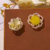Pendientes de verano DIY llamativos de cristal con cuentas, flor hueca, tachuelas, pasadores, broches, accesorios de flor para zapatos, con dopamina fresca