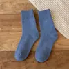 Meias Grossas de Malha para Homem para Outono e Inverno, Meias de Cano Médio com Forro de Lã, Resistentes ao Frio, Meias de Algodão Anticongelamento, Meias Longas Extra Grossas para Homem
