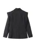 Amazon Comercio Exterior Transfronterizo Moda Nueva para Mujer Color Sólido Hombro Irregular Holgado Cinturón de Raya Adelgazante Blazer
