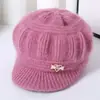 Novos Chapéus de Lã Tricotados para Meia-Idade e Idosos, Chapéus de Tricô Quentes de Inverno para Senhoras Idosas, Chapéus de Tricô de Veludo Espessado para Mães