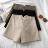 Shorts de lã de cintura alta para mulheres, outono e inverno 2026 novo estilo coreano ins estudante casual slim-fit versátil A-line boot shorts
