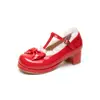 Zapatos para cosplay de Femboy Maid, zapatos Mary Jane Lolita, zapatos de vestir de princesa JK, hebilla de lazo, zapatos para mujer de talla grande