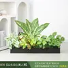 Paisagismo com Plantas Verdes Simulação Floreira Divisória de Piso Arte Floral de Chão Paisagem de Plantas Combinação de Floreira Flor Artificial em Vaso Bonsai Decoração