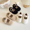 Zapatos Dulces de Algodón Franceses para Niños 2026 Invierno Nuevos Zapatos de Algodón con Piel Doble Capa para Niñas Zapatos de Frijol Cálidos para Bebés Niñas