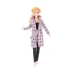 E-commerce Transfronteiriço Vestido para Boneca Barbie de 11 Polegadas 30cm Roupa Externa Pequena e Cheirosa Roupa Externa de Lã Calça de Couro Pronta para Venda