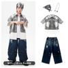 Ropa de Moda para Niños de Danza Urbana Ropa para Niños Genial y Guapo Ropa para Actuación de Batería Hip-Hop para Niños Hip-Hop Holgada para Verano