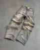 Uau! Jeans Largos Streetwear Y2K com Bordado de Morcegos Retro Estilo Americano Harajuku Calças Casuais