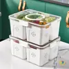 Caja de Almacenamiento para Refrigerador, Contenedor Sellado de Grado Alimenticio con Tapa, Portahuevos, Almacenamiento de Frutas, Caja Transparente con Drenaje y Conservación
