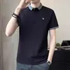 Fabricante Direto Camiseta Masculina de Manga Curta de Seda de Gelo Verão Fina Camisa Polo de Alta Qualidade Casual Moda de Verão Marca Camiseta