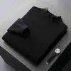 Suéter de punto para hombre de cuello medio alto, nuevo jersey de otoño e invierno, camisa base casual de negocios, suéter de lana de cuello redondo de otoño e invierno