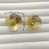 Brincos de Flor Pequena Petalada Vazada Franceses Brinco de Temperamento de Luxo Leve Flor Cravejada com Strass Tarraxa Brincos Vazados Franceses Mercadorias Transfronteiriças