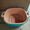 Cesta de Drenaje de Doble Asa, Cesta Simple para Frutas, Cesta para Lavar Verduras, Cesta Multifuncional para Frutas, Regalo Pequeño de Bienestar Empresarial al por Mayor