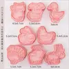 Molde para Galletas de Animales de Granja B Juego de 8 Piezas Gato de Dibujos Animados Cachorro Pollo Pato Molde Cortador de Galletas Plegable Molde para Hornear
