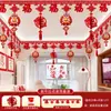 Decorações de Ano Novo de 2026 Ano do Cavalo, Enfeites de Dia de Ano Novo, Montagem de Ambiente para Shopping Center e Sala de Estar de Ano Novo Chinês, Decorações Penduradas de Caractere da Fortuna