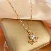 Tendência Popular Transfronteiriça Novo Design de Colar com Laço de Rosa Pingente Exquisito de Alta Qualidade Temperamento Luxo Leve Colar Personalizado