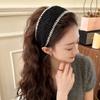 Estilo Audacioso Elegante Extrovertido Versátil Lã Aro de Cabelo de Aba Larga Feminino High-end Estiloso Moda Tiara Outono e Inverno Acessório de Cabeça